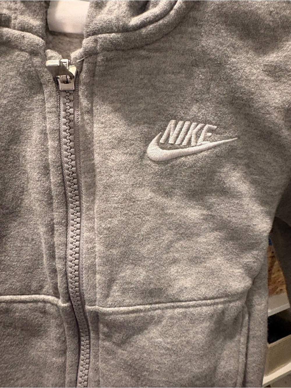 Nike Kids Light Gray Full-Zip Hoodie Jacket